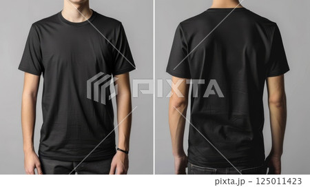 黒いTシャツの男性モデル 黒いTシャツの男性モデル 125011423