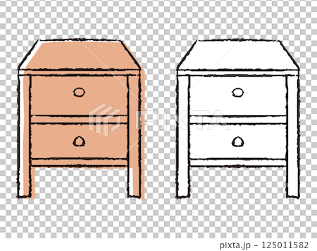 ペンで描いた風サイドチェスト 125011582