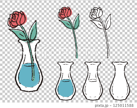 Pen-drawn wind vase set 125011588
