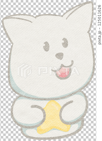 Cute White Dog Sticker Cute White Dog Sticker 125011626