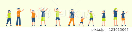 半袖を着たアクティブな人々のイラスト 半袖を着たアクティブな人々のイラスト 125013065