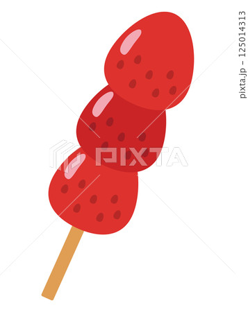 いちご飴のイラスト いちご飴のイラスト 125014313