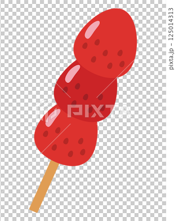 いちご飴のイラスト いちご飴のイラスト 125014313