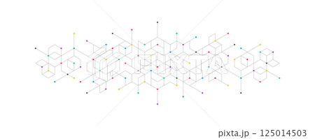 Abstract vector background with simple geometric figures and dots Abstract vector background with simple geometric figures and dots 125014503