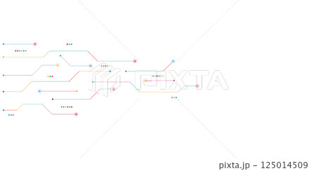 Circuit board texture with communication technology concept. Creative vector illustration 125014509
