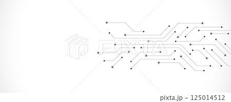 Circuit board texture with communication technology concept. Creative vector illustration 125014512