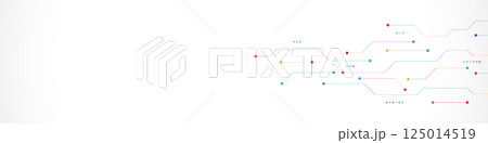 Circuit board texture with communication technology concept. Creative vector illustration 125014519