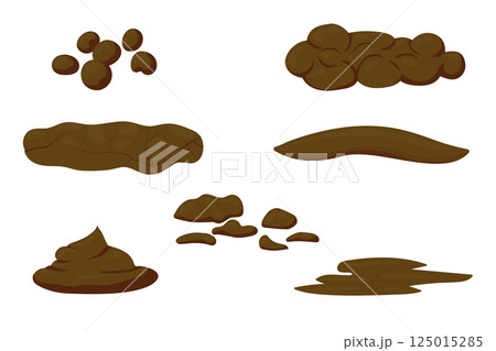 Different shapes of feces representing various medical conditions and symptoms Different shapes of feces representing various medical conditions and symptoms 125015285