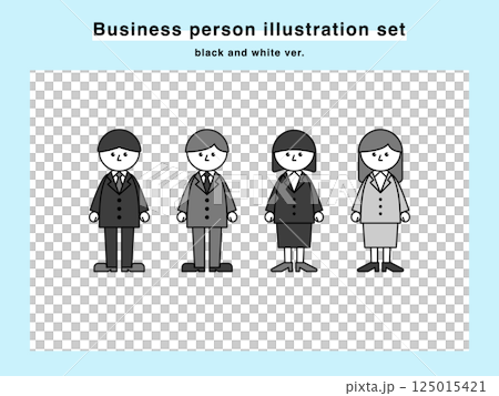 Illustration set of people in suits 03 125015421