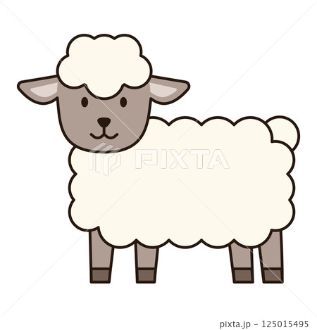 SHEEP cute animal illustration farm domesticated pet doodle kawaii drawing Japanese style kiddy smile happy playful decorative element object isolated SHEEP cute animal illustration farm domesticated pet doodle kawaii drawing Japanese style kiddy smile happy playful decorative element object isolated 125015495