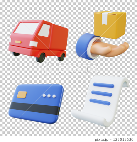 online shopping 3D icon set image 125015530