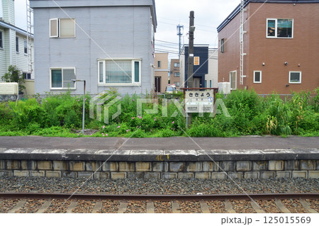 JR北海道、函館本線の函館駅から大沼駅までの普通列車車窓風景(2023年夏曇り空) 125015569