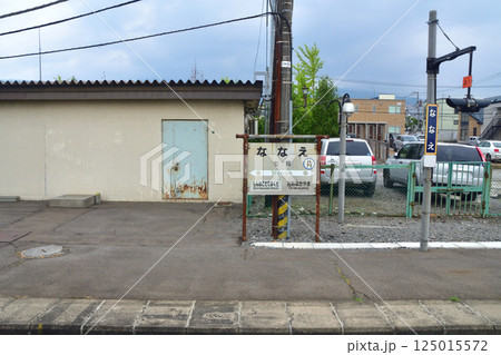JR北海道、函館本線の函館駅から大沼駅までの普通列車車窓風景(2023年夏曇り空) 125015572