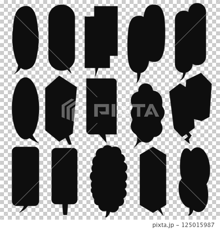基本垂直語音氣泡集，黑色 125015987