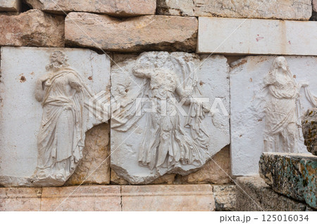 Sculptural reliefs of Heroon in ancient city of Sagalassos, Turkey 125016034