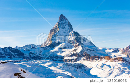 Matterhorn mountain in winter, Valais, Switzerland 125016068