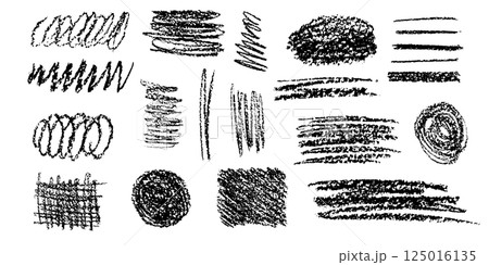 Black charcoal hatch patterns showcasing texture and variety in artistic expression 125016135