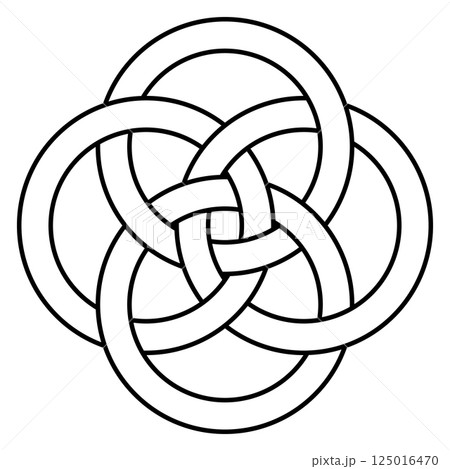 Interlocking Rings Knot, Symbol of Unity and Eternity 125016470