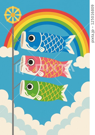 空を泳ぐ鯉のぼり 空を泳ぐ鯉のぼり 125016809