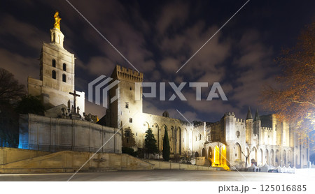 Night view of Palais des Papes, Avignon, France Night view of Palais des Papes, Avignon, France 125016885