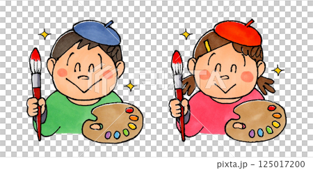 画家の男の子と女の子 125017200