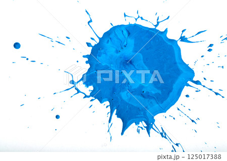 Blue blot with splashes 125017388
