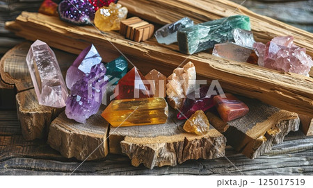 Holistic healing setup. Generative AI 125017519
