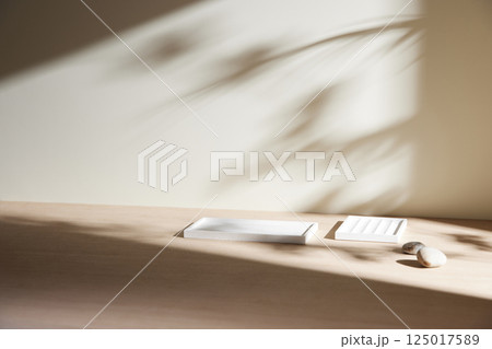 Morning Light and Natural Shadows in a Minimal Living Space. Morning Light and Natural Shadows in a Minimal Living Space. 125017589