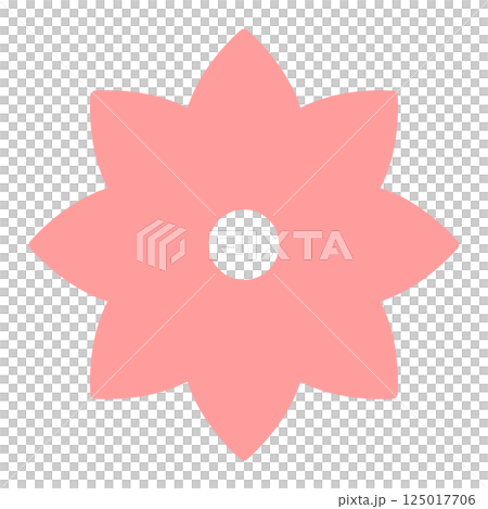 Pink simple flower icon 125017706
