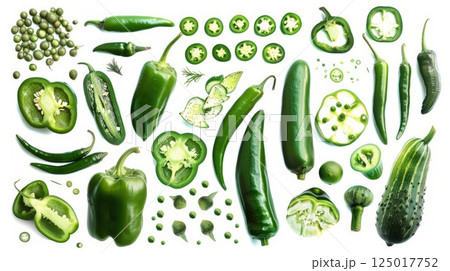 Jalapenos collection. Generative AI 125017752