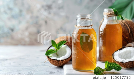Kombucha and ingredients. Generative AI 125017756