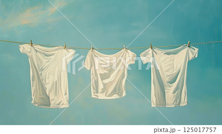 Laundry day tranquility. Generative AI 125017757