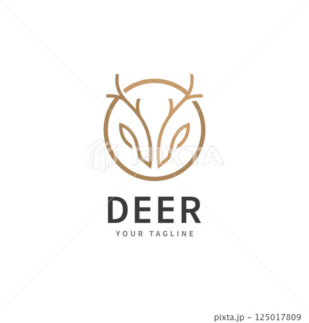 deer antlers logo vector illustration line deer logo template icons 125017809