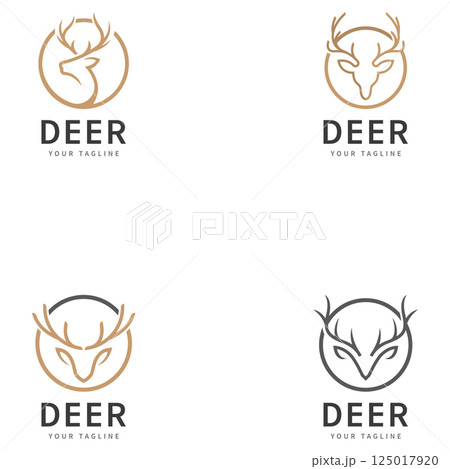 deer antlers logo vector illustration line deer logo template icons deer antlers logo vector illustration line deer logo template icons 125017920