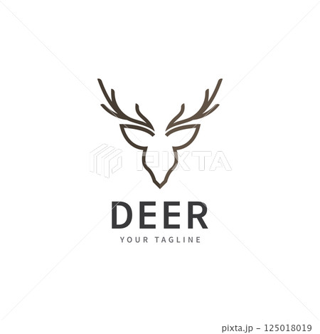 deer antlers logo vector illustration line deer logo template icons deer antlers logo vector illustration line deer logo template icons 125018019