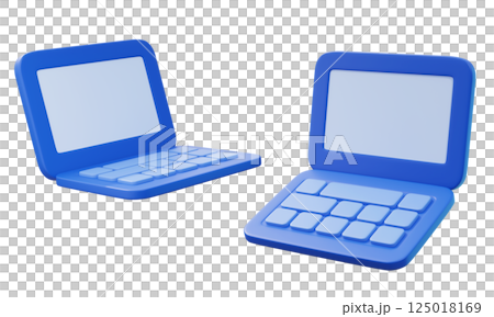 blue laptop icon 3D graphic image blue laptop icon 3D graphic image 125018169