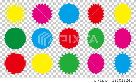 鋸齒狀爆炸氣泡集(彩色) 鋸齒狀爆炸氣泡集(彩色) 125018246