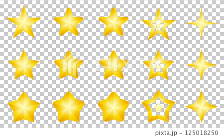 ポップでかわいい様々な星のセット 125018250