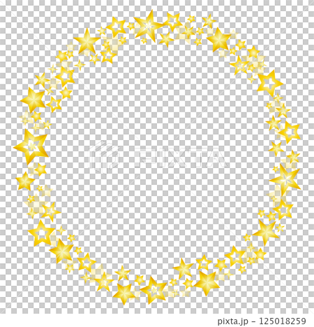 帶有各種星星的圓形框架 125018259