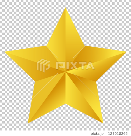 Three-dimensional gold star illustration Three-dimensional gold star illustration 125018263