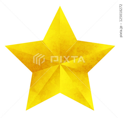 手描き水彩風立体的な星のイラスト 125018272
