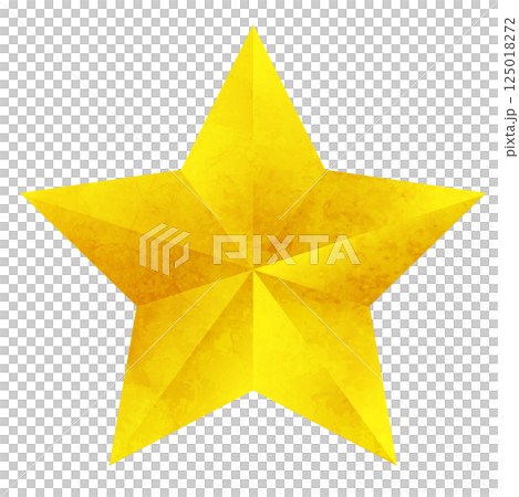 手描き水彩風立体的な星のイラスト 125018272