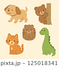 かわいい動物のイラストセット 125018341