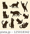 可愛い猫のシルエット 125018342