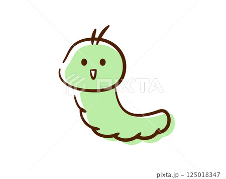 虫_手書き風_あおむし 虫_手書き風_あおむし 125018347