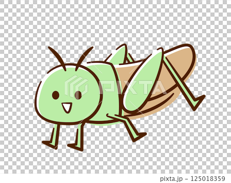 虫_手書き風_バッタ 虫_手書き風_バッタ 125018359