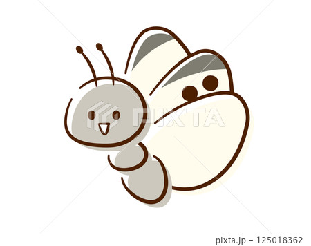 虫_手書き風_モンシロチョウ 虫_手書き風_モンシロチョウ 125018362