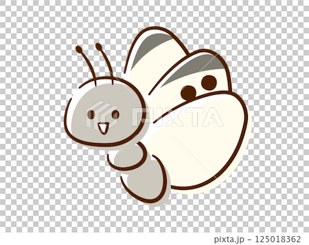 虫_手書き風_モンシロチョウ 虫_手書き風_モンシロチョウ 125018362