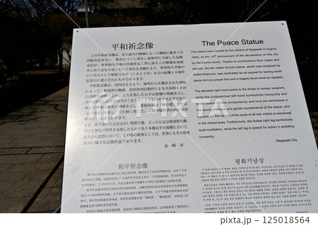 長崎平和祈念像の解説板 125018564