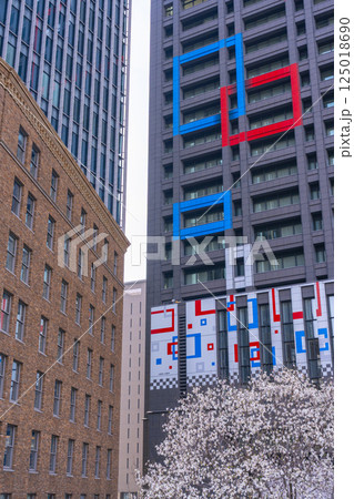 満開の桜とダイビル本館と関電ビルディング 満開の桜とダイビル本館と関電ビルディング 125018690